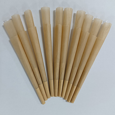 Özel Logo Baskılı Kenevir Ön Rulo Koni Kahverengi Beyaz 30mm Filtre